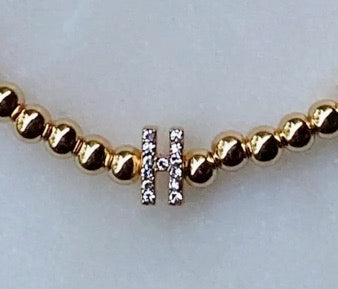 Darcy Gold & Crystal Initial Bracelet