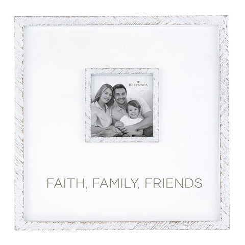 Wood Frame Faith Family Friends 12x12