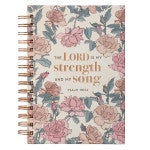 My Strength and My Song Pink Rose Wirebound Journal - Psalm 118:14