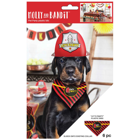 Pet Party Plastic Fireman Bib