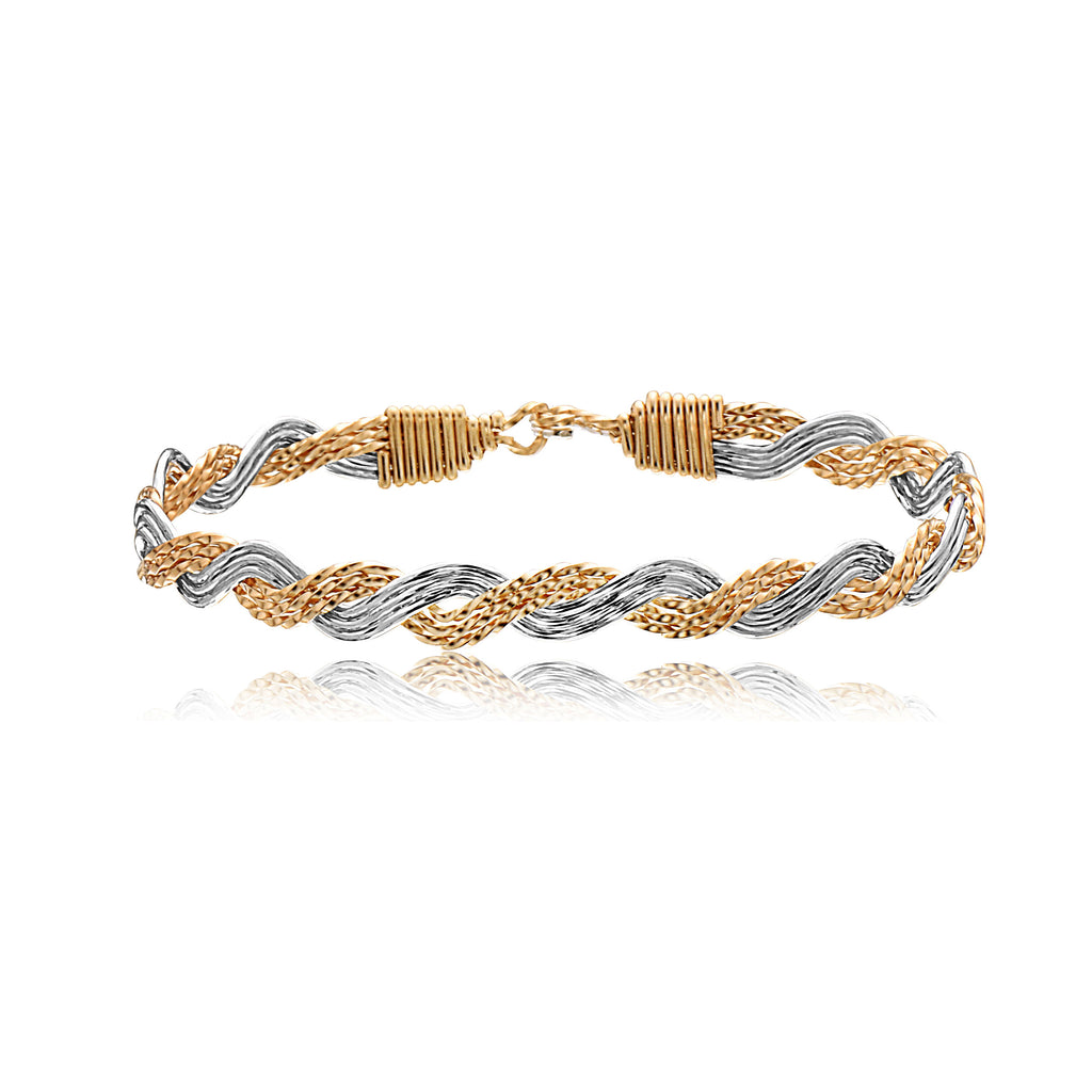 Ronaldo Stackable bracelet Pure love silver and gold