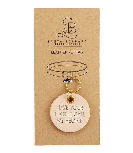 Pet Tag on Leather Tag  Ast