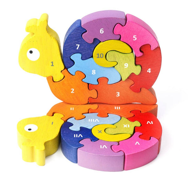 Puzzle Snail Number Wood Puzzle