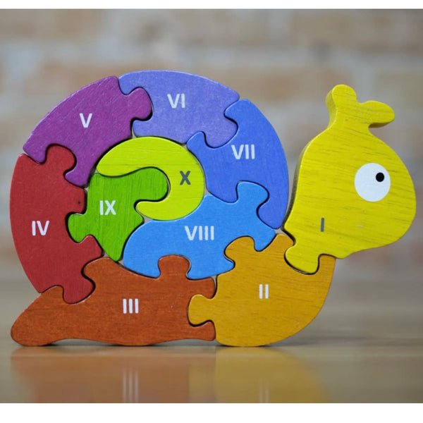 Puzzle Snail Number Wood Puzzle