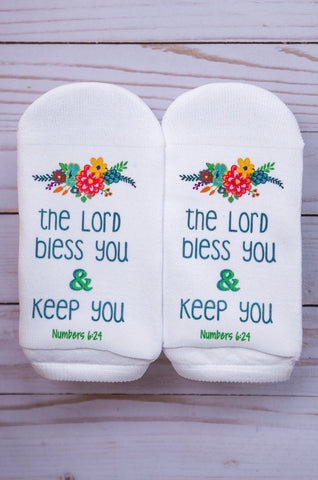 Scripture  Socks The Lord Bless You & Keep You  Numbers 6:24