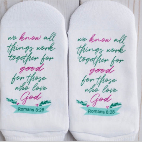 Scripture Socks We Know That All Things Work Together
