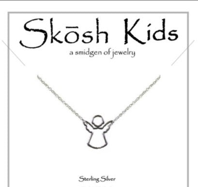 Kids Open Angel Sterling Silver Necklace