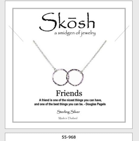 Friends Necklace 2 Circles Silver Sterling