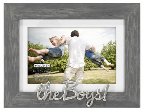 "The Boys!" Gray Distressed 4 x 6 Photo Frame