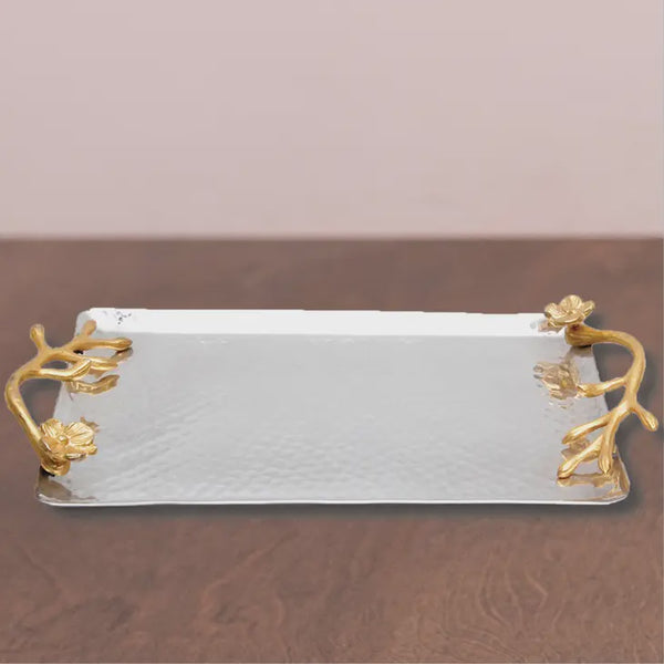Gilded Flower Handle Tray