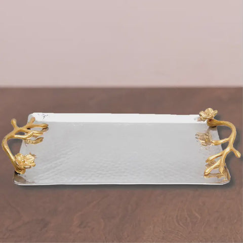 Gilded Flower Handle Tray
