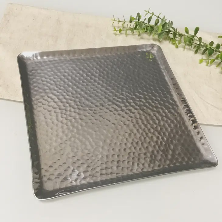 14" Hammered Square Tray