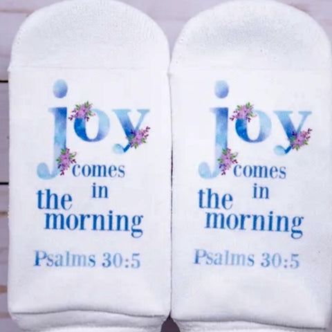 Scripture Socks Joy Comes In The Morning Psalms 30:5