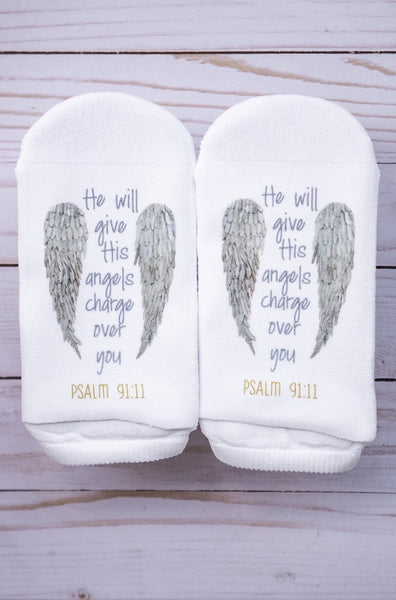 Scripture  Socks He will Give His Angels Charge Over You  Psalm 91:11