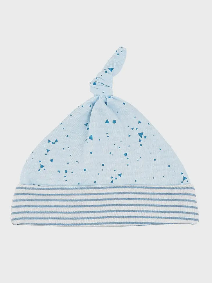 Blue Geo Stripe Knit Hat Newborn