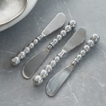 6" Polished Beaded Spreaders Set of 4