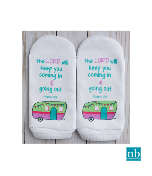 Scripture Sock The Lord Will Keep You Coming In & Going Out