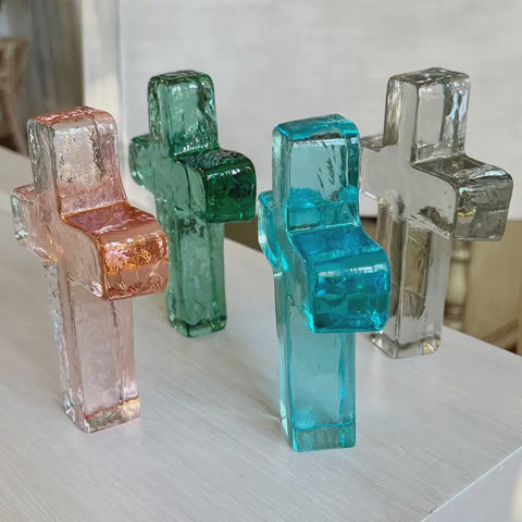 Glass Cross Occasion Gift Box 4 Colors