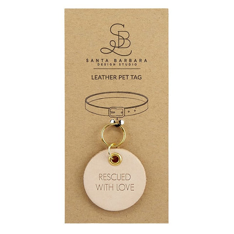Rescued Leather Pet Tag