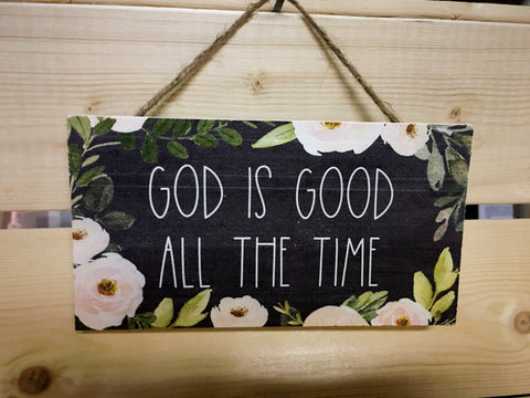 God is Good Hanging Wood Sign