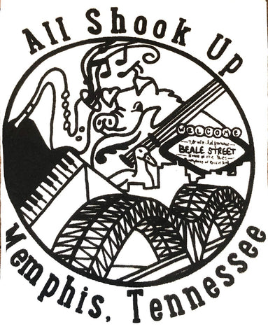 Memphis Tea Towel All Shook Up  Elvis Memphis TN