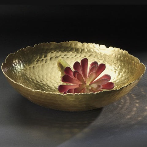 Gilded Hammered Shallow Bowl, 4
