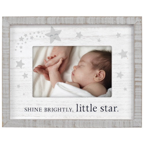 Shine Brightly Little Star Rustic 4X6 Frame