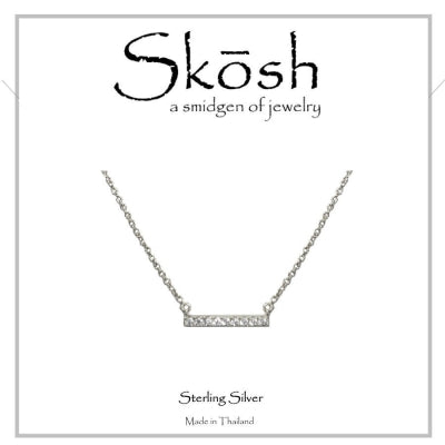 Short CZ Bar Necklace