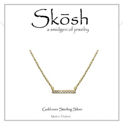 Short CZ Bar Necklace