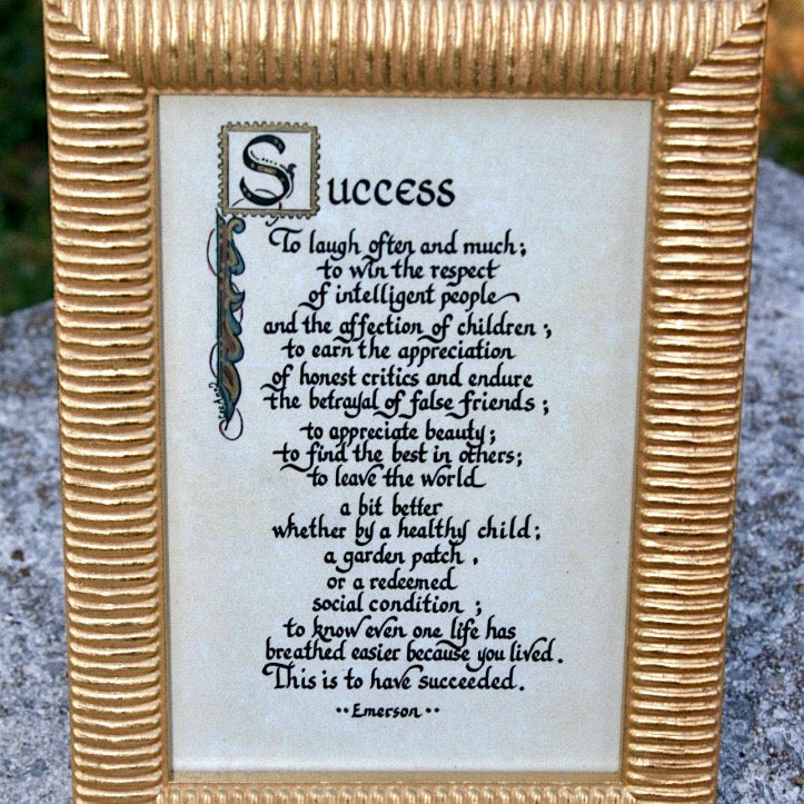 Success calligraphy quote frame
