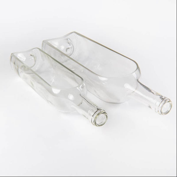 Wine Bottle Half Circle Tray Clear Serving Dish
